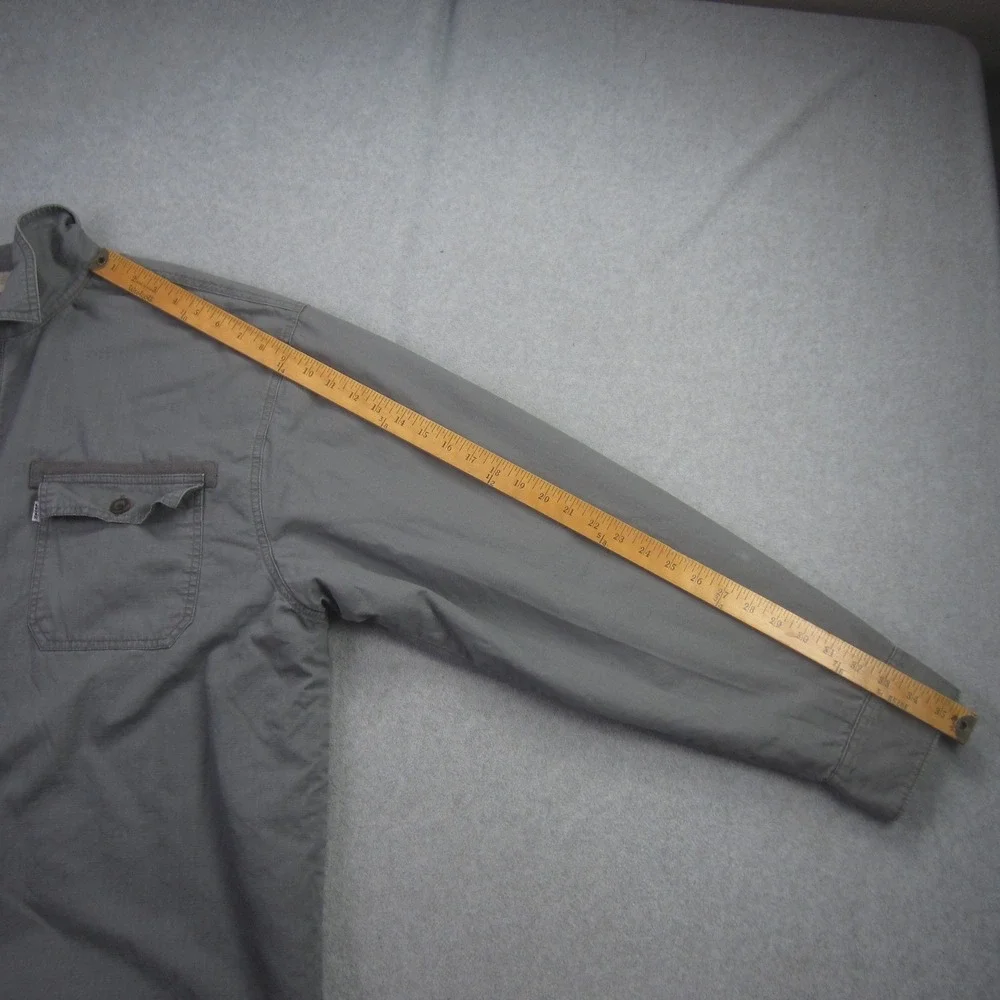 Levis Jacket Mens‎ XXL Gray Sherpa Lined Trucker Coat Button Up Workwear - Picture 15 of 16